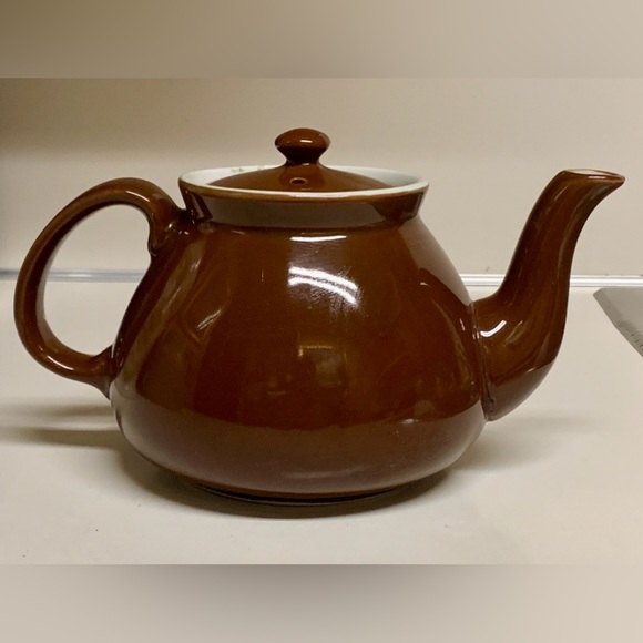 Mid Century Vintage Brown Ceramic Restaurant Diner Style Lidded Teapot - Picture 12 of 16